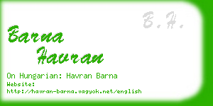 barna havran business card